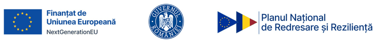 Finanțat de Uniunea Europeană – NextGenerationEU · Guvernul României · Planul Național de Redresare și Reziliență